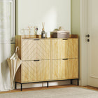 HOMCOM - Armoire à chaussures mince pour entrée et couloir - chêne-Séparateurs réglables pour différents types de chaussures ou talons hauts 