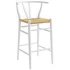 Modway - Amish Tabouret de bar - Blanc-Tabouret de hauteur en bois d’orme