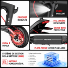 Gyrocopters - Trottinette électrique Flash 6.0 MAX pour adultes et adolescents - Vitesse : 32 km/h - Autonomie : 40 km - Noir-Cette trottinette électrique est équipée d'un frein à disque arrière, d'un phare LED puissant et d'un mécanisme de pliage en une seule étape, offrant une expérience de mobilité véritablement portable et pliable