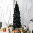 HOMCOM - Sapin de Noël artificiel de 7 pi avec ouverture automatique - Noir-Les branches en plastique réalistes donnent un aspect plein et luxuriant à l'arbre 