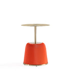 Manhattan Comfort - Lot de 2 tables d’appoint modernes Anderson 40 cm, revêtement similicuir orange-Livré chez vous entièrement assemblé Aucun assemblage requis