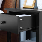 HOMCOM - Table de nuit moderne 13,8 po - noir-Les panneaux latéraux présentent des lignes verticales décoratives 