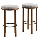 Modway - Fable Tissu Boucle Tabourets de bar - Noyer taupe - Ensemble de 2-Tabourets de bar de 30 pouces - Ensemble de 2