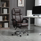 Vinsetto - Fauteuil de bureau exécutif à vibration et massage - marron foncé-Revêtement en cuir PU offrant un look élégant et un entretien facile 
