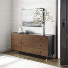 Modway - Nexus Buffet d’armoire de rangement - Noyer noir-Pieds tubulaires métalliques