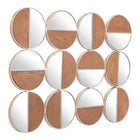 Zuo - Miroir rond Cycle - Or/Noyer-Couleur: Or/Noyer