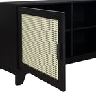 Manhattan Comfort - Meuble TV Sheridan 62,99 po style Mid-Century Modern - Noir-Poignée verticale en bois massif avec finition peinte