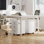 Vinsetto - Classeur à 3 tiroirs pour documents Letter/A4 avec serrure et roulettes - blanc-Petite taille adaptée sous le bureau pour économiser de l'espace 

