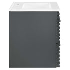 Modway - Render Support mural de 24" Vanette de salle de bain - Gris blanc-Tiroirs à extension complète