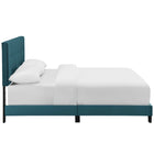 Modway - Amira Performance Velvet Lit Queen, Bleu de mer-Cadre en bois / lattes LVL / Tête de lit en MDF