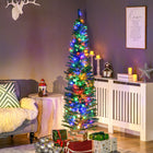 HOMCOM - Arbre de Noël artificiel de 6 pi avec lumières LED colourées-Les lumières LED colourées consomment peu d'énergie et sont froides au toucher 
