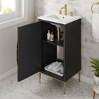 Modway - Awaken 18" Vanette de salle de bain - Blanc Noir-Trous centraux de 8"