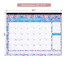 Blueline - 2027 Calendrier sous-main mensuel coloré - 12 mois - de janvier à décembre - 22 po x 17 po - floral - bilingue-Motif floral coloré