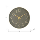 Monarch Specialties - 9110 Horloge Murale Rond de 12" - Visage Bronze Foncé/Cadre Doré-Conçu avec un affichage numérique facile à lire sous une surface en verre pour voir l'heure d'un seul coup d'Sil