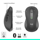 Logitech Signature M650L Left Souris Sans Fil - Graphite-Pile d'une durée de 24 Mois: La souris multi appareils fonctionne pendant 2 ans avec seulement une pile AA qui est fournie à votre achat