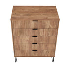 Manhattan Comfort - Dumbo commode moderne et commode haute à 5 tiroirs - brun doré - ensemble de 2-10