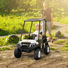 Qaba - Voiture électrique pour enfants 24V à batterie avec 2 places assises - blanc-Pare-soleil, rangement arrière, musique, klaxon et lumières pour un plaisir réaliste 