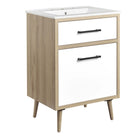 Modway - Maverick 24" Vanette de salle de bain - Chêne blanc-Vanité de salle de bain moderne de 24"