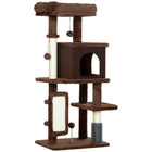 PawHut - Arbre à chat 41 po avec poteaux à griffer, lit, condo - brun-Le centre d'activités garde les chats divertis et actifs 