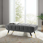Modway - Adept 47.5" Performance Velvet Banc - Gris-Rembourrage en mousse dense pour le confort