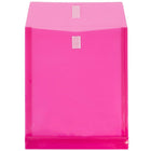Jam Paper - Plastic Enveloppes avec fermeture VELCRO - 1" Extension - Lettre - 9 3/4" x 11 3/4" - Rose fuchsia - 12 Paquet (118V1FU)-Dimensions : 9,75 x 1,25 x 11,75 pouces (format lettre)