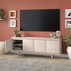 Hudson&Canal - Meuble TV Aelin pour téléviseurs jusqu'à 75" - Blanc aulne-Dimensions du produit : 15,5" L x 68" l x 26" H
