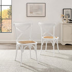 Modway - Gear Fauteuil d’appoint de salle à manger Ensemble de 2 - Blanc-Aucune assemblée requise