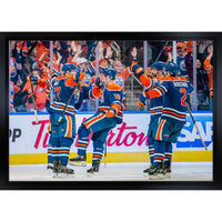 2025 Oilers Celebration 2025 Playoffs - Toile encadree - 31" x 22"-Impression sur toile de qualité supérieure avec bordures enveloppées