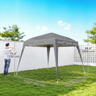 Outsunny - Tente auvent d'extérieur pliante 8 pi l x 8 pi L avec sac de transport - Gris-Structure en métal robuste assurant stabilité et solidité