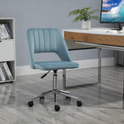 Vinsetto - Chaise de bureau pivotante sans accoudoirs - Bleu ciel-Le tissu au toucher velours est doux et chic