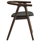 Modway - Henry Cuir et bois véganes Chaise à manger - Noir-Entièrement assemblé