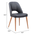 Zuo - Leith Chaise de salle à manger - Noir - Ensemble de 2-6