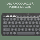 Logitech - Pebble Keys 2 K380s clavier sans fil Bluetooth multidispositif, raccourcis personnalisables, fin et portable - Graphite-Gagnez du temps: accès instantané à la recherche, la capture d'écran, au menu émojis et autres avec les raccourcis Fn, personnalisez les 10 touches Fn avec Logi Options+ et travaillez à votre façon
