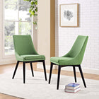 Modway - Viscount Tissu Fauteuil d’appoint de salle à manger Ensemble de 2 - Kelly Green-Pattes à chevilles effilées