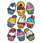 TREND - Autocollants scintillants cupcake cuties - 6 paquets de 18-Sans acide, non toxique et photo-sûr. Pelage facile de la feuille de bailleur.