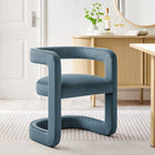 Modway - Winslow Tonneau Performance Velvet Chaise à manger - Cadet Blue-Rembourrage en mousse dense