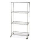 Seville Classics - Étagère commerciale à 4 niveaux - 36 po L x 18 po l x 72 po H - Chromée-Dimensions : 36" W x 18" D x 72" H (75" H avec roues)