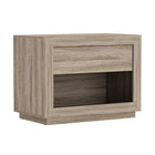 Manhattan Comfort - Table de nuit contemporaine Soren 32" à 1 tiroir - Chêne naturel-Le design surélevé apporte une touche raffinée tout en assurant la stabilité et la solidité de la pièce
