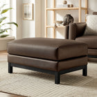 Modway - Roscoe Cuir végane Ottoman - Espresso-Cadre en bois vieilli séché au four