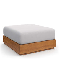 Modway - Tahoe Terrasse extérieure Bois d’acacia Ottoman in Gris clair naturel-Ottoman extérieur patio
