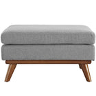 Modway - Engage Tissu rembourré Ottoman - Gris d’attente-Pattes en bois écartées