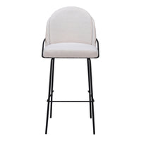 Zuo - Jambi Tabouret de bar - Ivoire - Ensemble de 2-Tissu style mouton bouclé