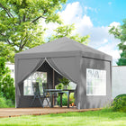 Outsunny - Tente de réception d'extérieur pliante 10 pi l x 10 pi L avec sac de transport, gris clair-Cadre instantané en une seule pièce qui se monte en quelques secondes, il suffit de l’ouvrir