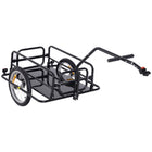 Aosom - Remorque pliable pour bicyclette avec attelage - Noir-Construction robuste en acier pouvant supporter jusqu'à 88 lb 
