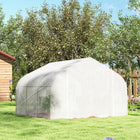 Outsunny - Serre de jardin tunnel portable à entrée piétonne 14,5 pi x 10 pi x 6,6 pi-La bâche en PE robuste laisse passer la lumière du soleil, aidant vos plantes, fleurs et herbes à pousser naturellement et magnifiquement  
