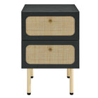 Modway - Chaucer 2 tiroirs Table de chevet, Noir-Stratifié à grain de bois