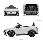 Aosom - Voiture électrique pour enfants 12v 5 km/h avec télécommande - blanc-Mécanisme de démarrage progressif pour la sécurité des enfants 