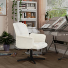 Homy Casa - Chaise de conférence pivotante pour bureau, Tissu beige-Rotation à 360° et base antidérapante pour plus de liberté et de sécurité