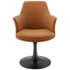 Modway - Lippa Salle à manger pivotante Cuir végane Fauteuil - Black Tan-8