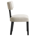 Modway - Nalani Tissu tapis Chaises de salle à manger Ensemble de 2 - Tissage à bruyère Ivoire noir-8